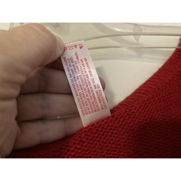 CHRISTMAS SWEATER Party Festive Santa Peace & Joy Red Sequined M 8-10 Holiday - Picture 10 of 10